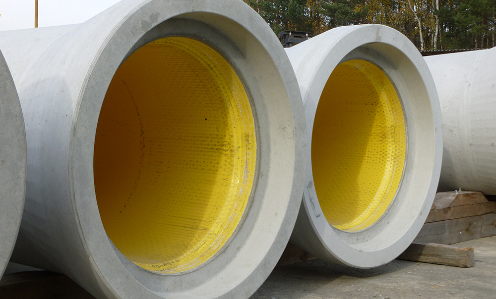 a close-up shot of a Perfect Pipe concrete pipe being manufactured inside Concast's plant